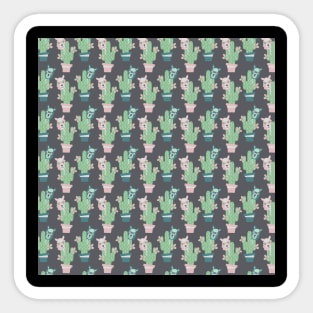 Llama Drama Cactus Pattern Sticker